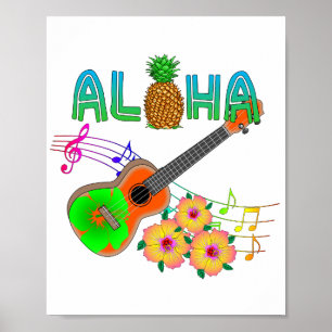 Island Music Ukulele Aloha Poster