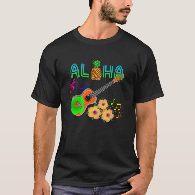 Island Music Ukulele Hawaii Aloha T-Shirt (Front)