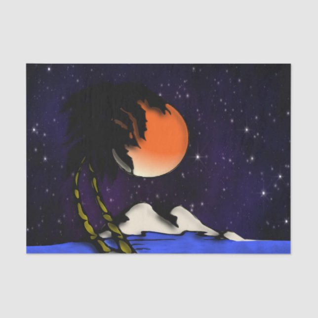 Island Night Design Tissue Paper (Front)