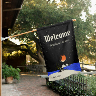 Island Night Design Welcome House Flag