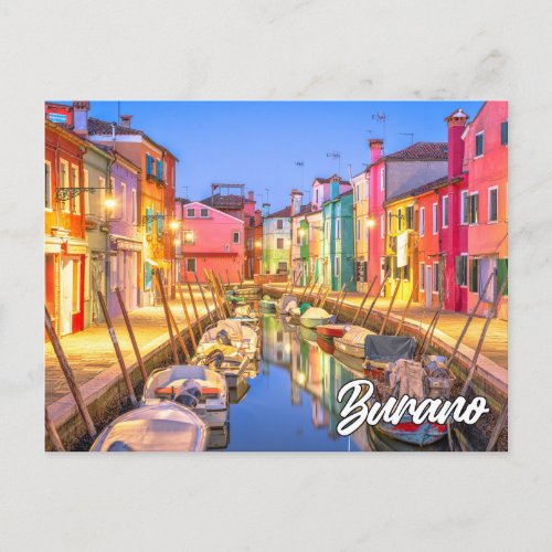 Island Of Burano Italy Postcard