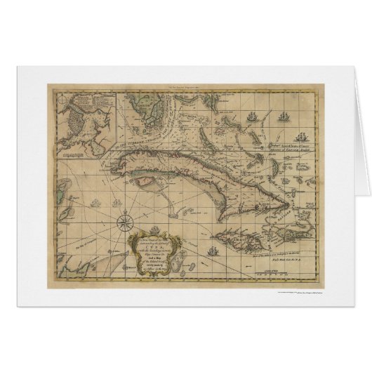 Island of Cuba Map - 1762 Cards (Front Horizontal)