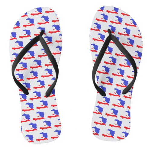 Island Of Haiti Flags White Flip Flops