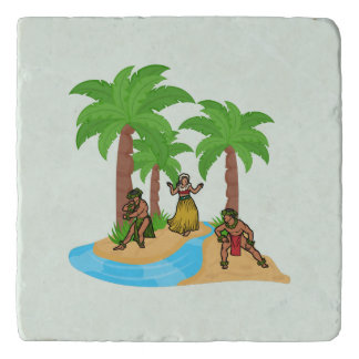 Island of Hawaiian Dancers Trivet