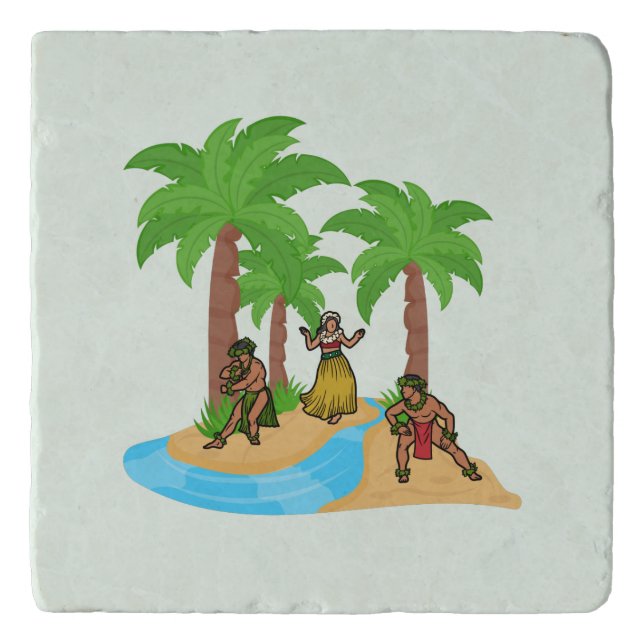 Island of Hawaiian Dancers Trivet (Front)