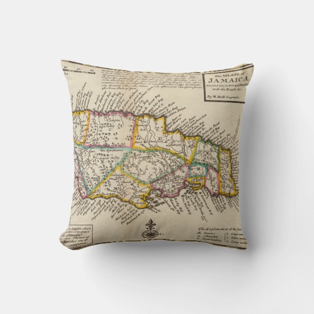 Island of Jamaica Throw Pillow (Front)