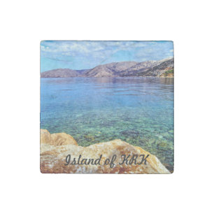 Island of KRK Stone Magnet