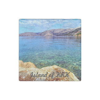 Island of KRK Stone Magnet