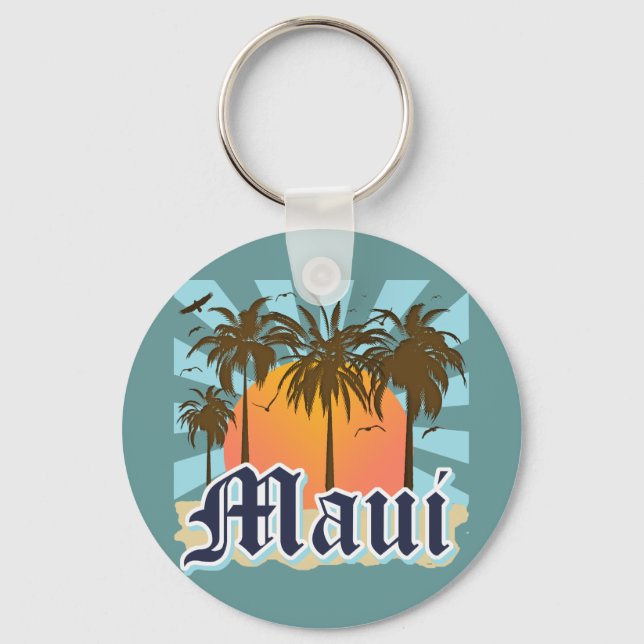 Island of Maui Hawaii Souvenir Keychain (Front)