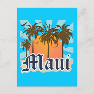 Island of Maui Hawaii Souvenir Postcard