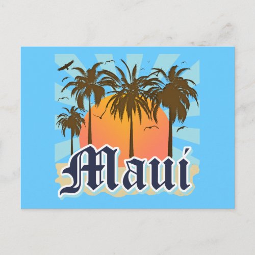 Island of Maui Hawaii Souvenir Postcard