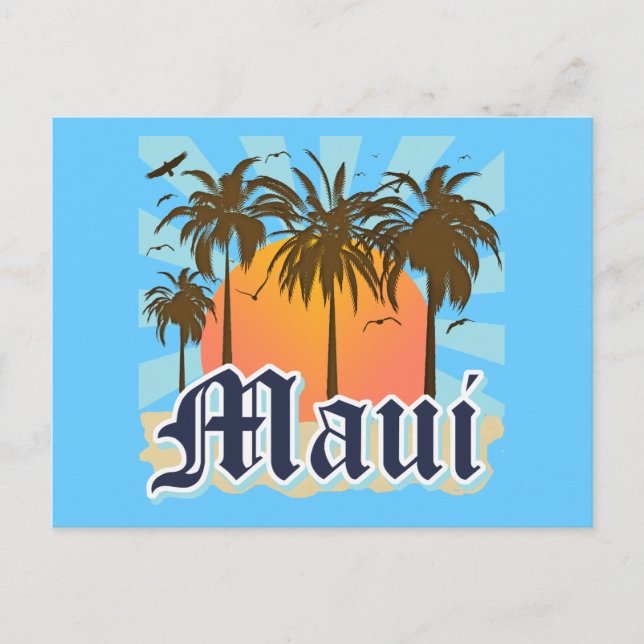 Island of Maui Hawaii Souvenir Postcard (Front)