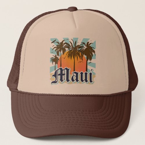 Island of Maui Hawaii Souvenir Trucker Hat
