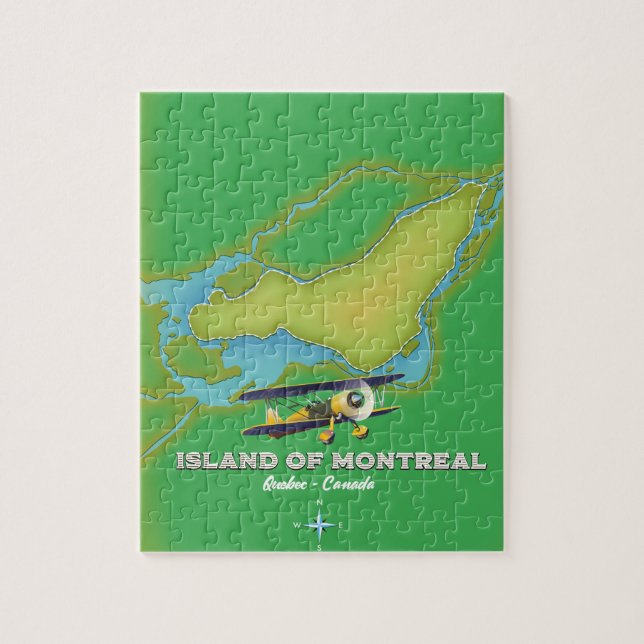 Island of Montreal Canada map Jigsaw Puzzle (Vertical)