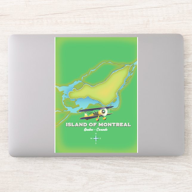 Island of Montreal Canada map Sticker (Computer)