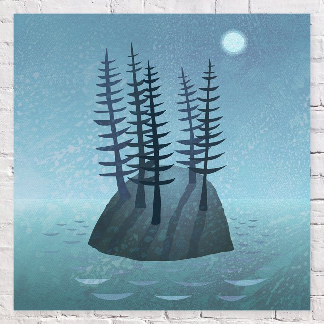 Island of Pine Trees in the Ocean Acrylic Print (Island of Pines in the Ocean wall art by Nic Squirrell)
