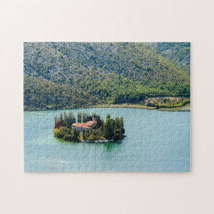 Island of Visovac monastery in Krka NP - Croatia Jigsaw Puzzle