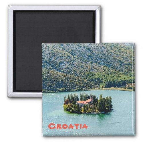 Island of Visovac monastery in Krka NP _ Croatia Magnet