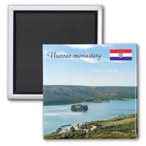 Island of Visovac monastery in Krka NP _ Croatia Magnet