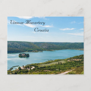 Island of Visovac monastery in Krka NP - Croatia Postcard