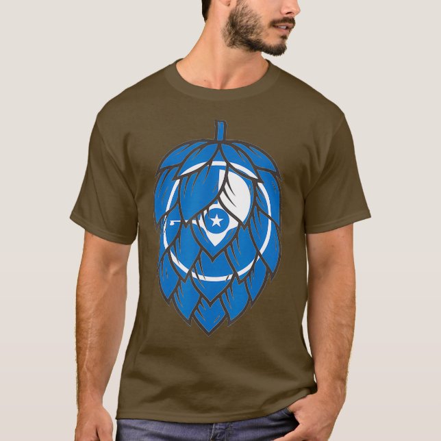 Island of Yap Country Flag Craft Beer Hop Cone T-Shirt (Front)