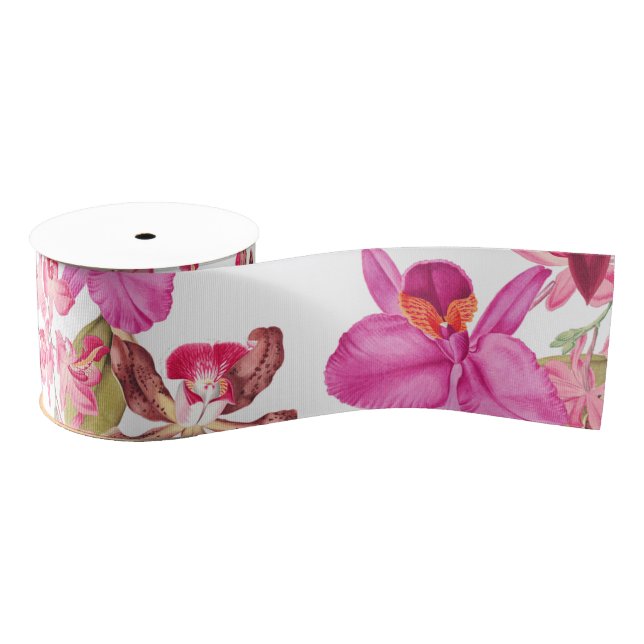 Island Orchid Floral Flowers Tropical Ribbon (Spool)