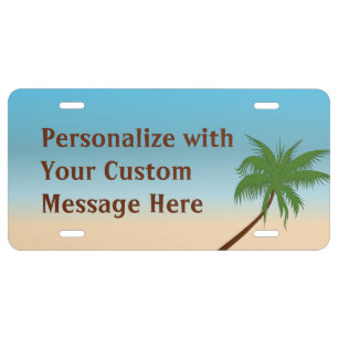 Island Palm Custom License Plate