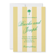 Island Palm Stripe Cabana Beach Retro yell wedding