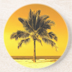 Island Palm Tree Sandstone Coaster