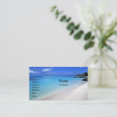 Island paradise beach business cards card template (Standing Front)