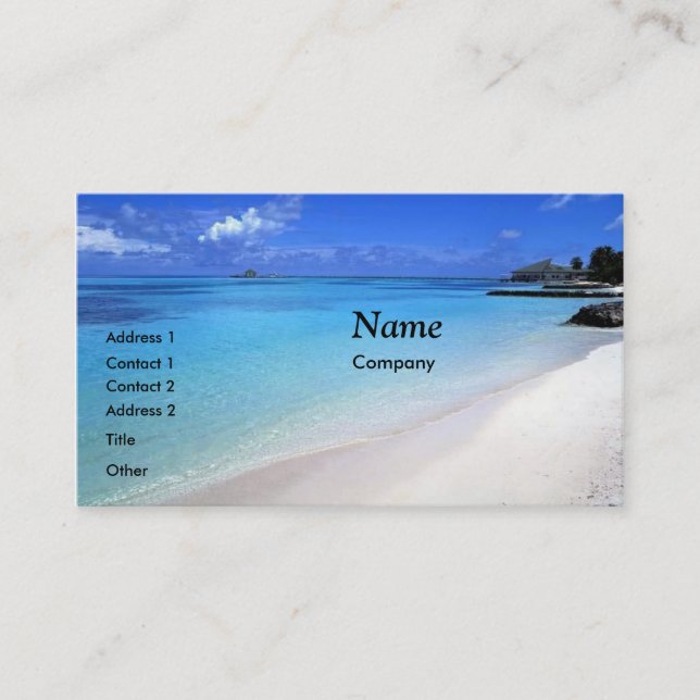 Island paradise beach business cards card template (Front)