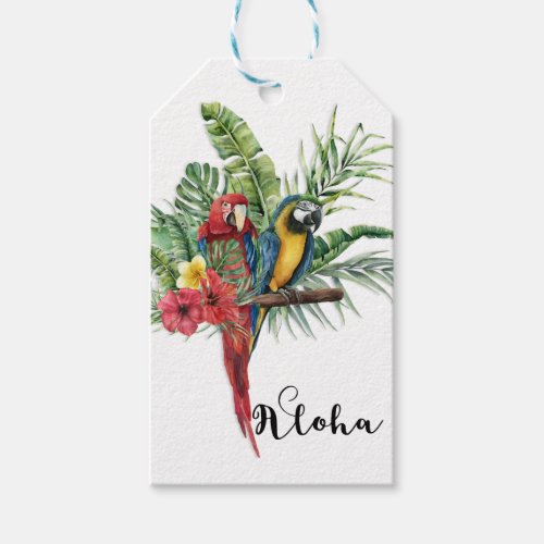 Island Paradise Birds Tropical Floral Botanical Gift Tags