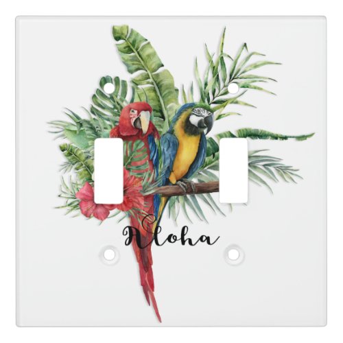 Island Paradise Birds Tropical Floral Botanical Light Switch Cover