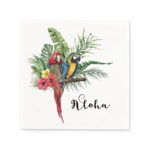 Island Paradise Birds Tropical Floral Botanical Napkins