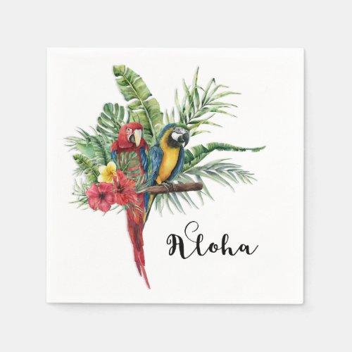 Island Paradise Birds Tropical Floral Botanical Napkins