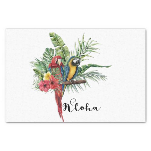 Island Paradise Birds Tropical Floral Botanical Tissue Paper