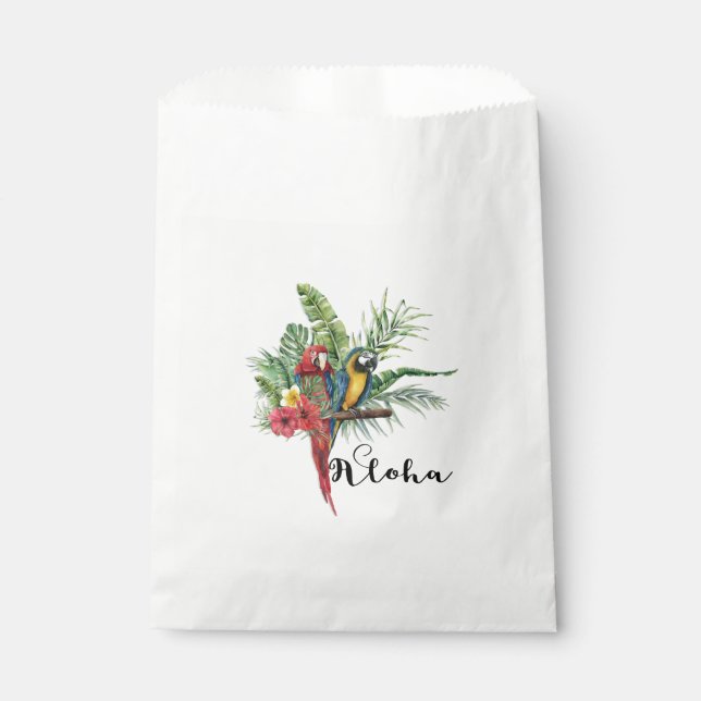 Island Paradise Birds Tropical Floral Wedding Favor Bag (Front)