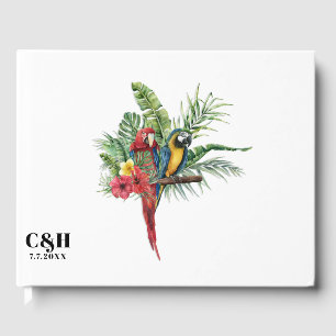 Island Paradise Birds Tropical Floral Wedding Guest Book