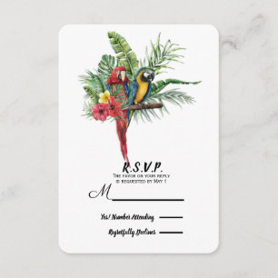 Island Paradise Birds Tropical Floral Wedding RSVP