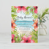 Island Paradise Tropical Beach Baby Shower Invitation (Standing Front)