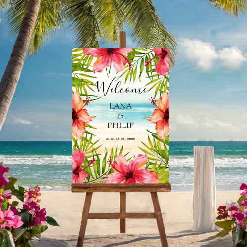 Island Paradise  Tropical Beach Wedding Welcome Foam Board