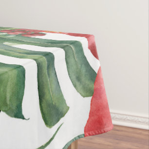 Island Paradise Tropical Floral Botanical Leaves Tablecloth