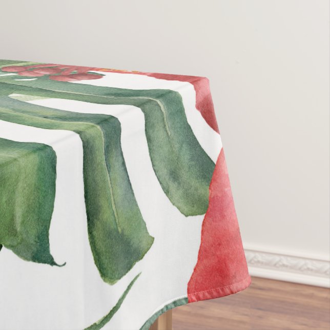Island Paradise Tropical Floral Botanical Leaves Tablecloth (In Situ)