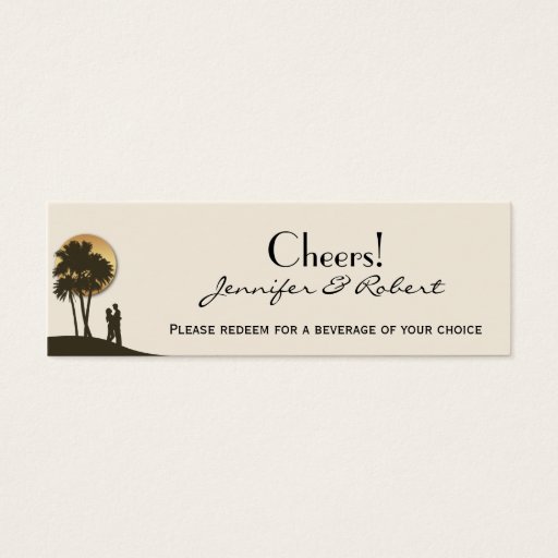 Customizable Island Paradise Wedding Drink Tickets Business Cards