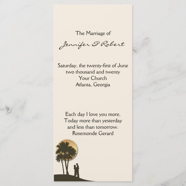 Island Paradise Wedding Program (Front)