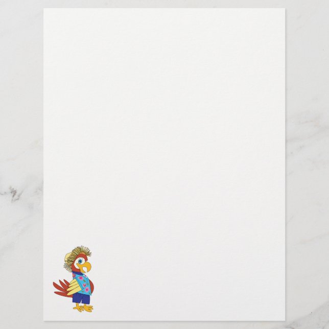 "Island Parrot" Personalized Letterhead (Front)