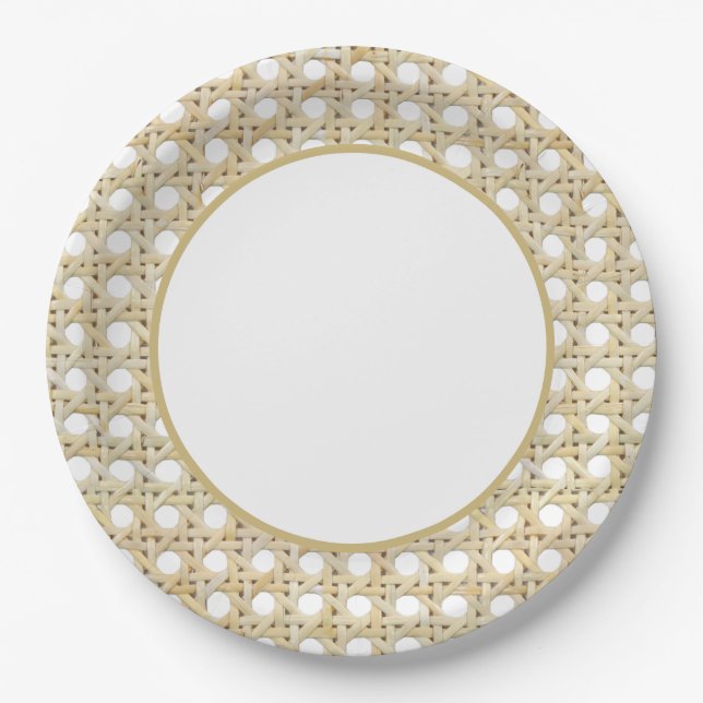 Island Patio | Natural Rattan Paper Plates (Front)