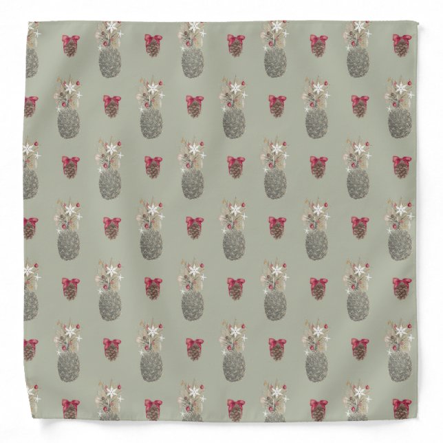 Island Pines, Hawaiian Style Christmas Bandana (Front)