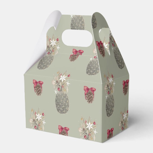 Island Pines, Hawaiian Style Christmas Favor Boxes (Front Side)