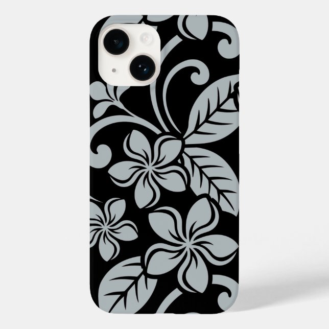 ISLAND PLUMERIA (BLACK/GRAY) Case-Mate iPhone CASE (Back)